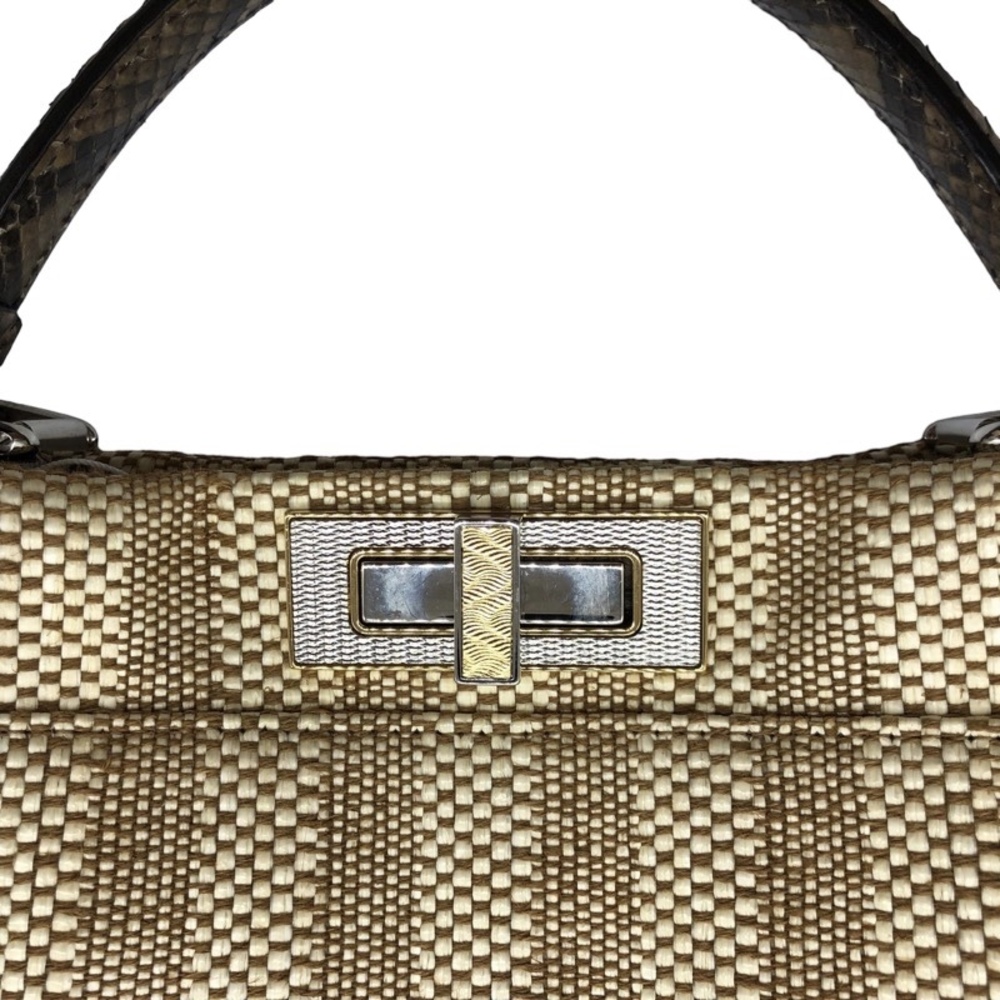 Fendi Peekaboo Brown Python Mixed Fiber Handbag - image 4